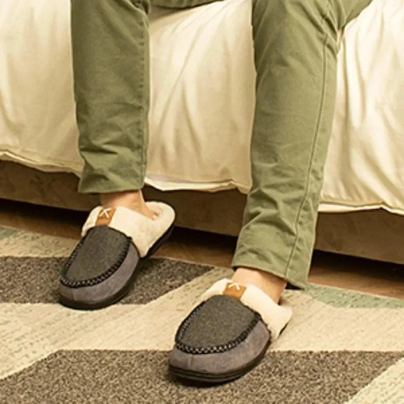Men\'s Cozy Memory Foam Slippers,Fuzzy Wool-Like Plush Fleece Lined House Slipper main image 6